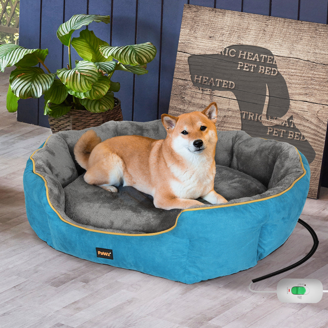 PaWz Electric Pet Heater Bed Heated M Blue Medium-1864184526775914502
