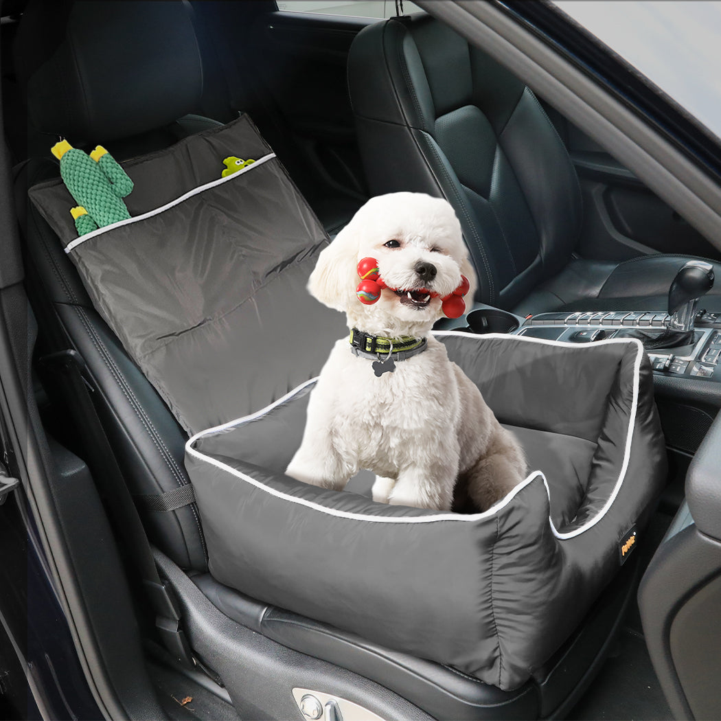 PaWz Dog Car Booster Seat Belt Pet Backrest Grey-1886651029483819014