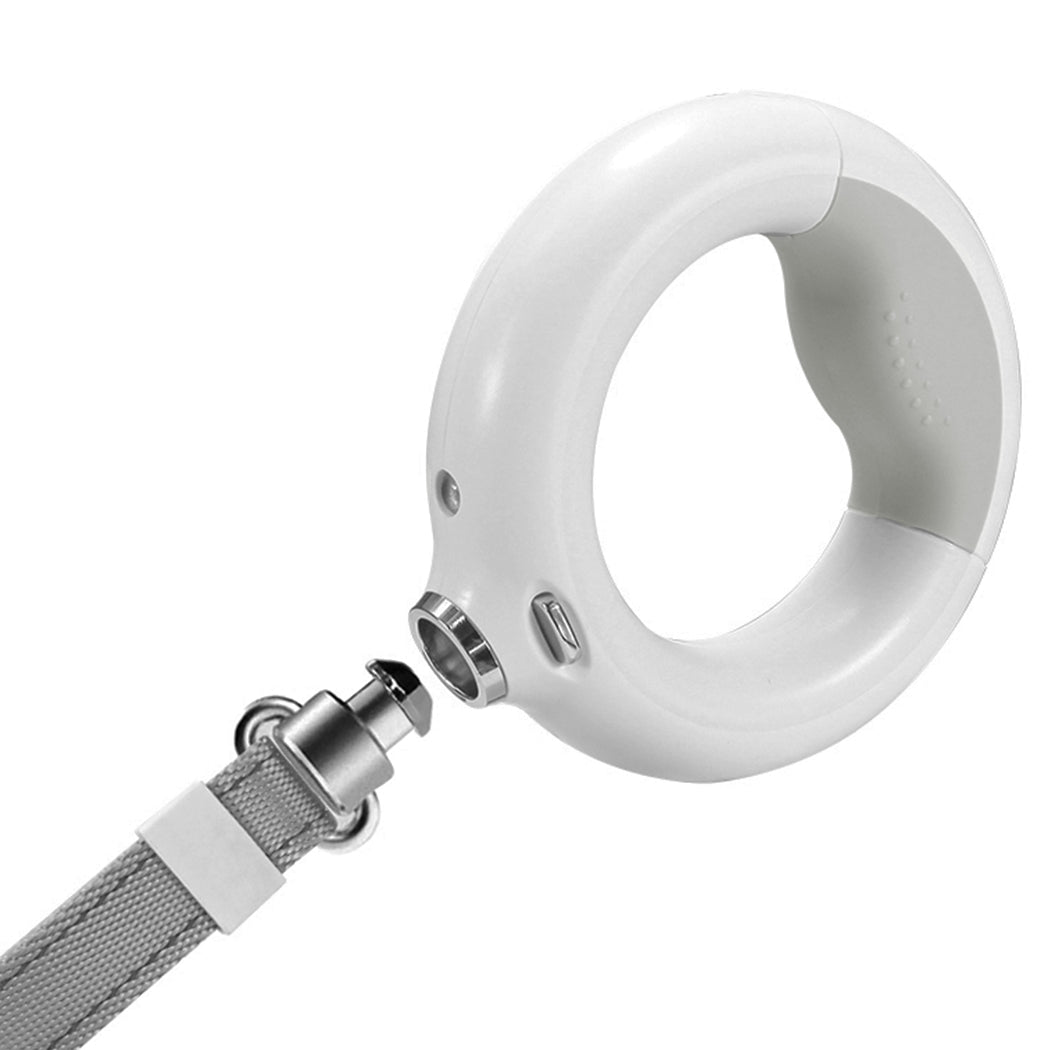 PaWz GlowLead in white – side profile showing LED ring and nylon leash attachment