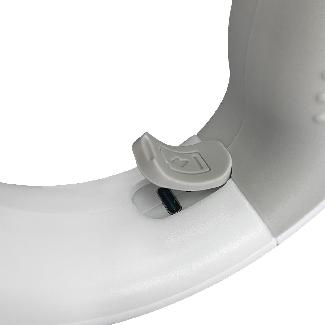 Close-up of USB charging port on PaWz GlowLead LED dog leash