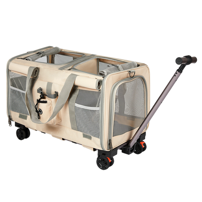 Pawz Pet Carrier 4 Wheel Portable Rolling Foldable-1894516807998509064