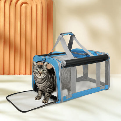 Pawz 3 in 1 Pet Soft Crate Dog Cat Carrier M Size Blue-1894516807335809030