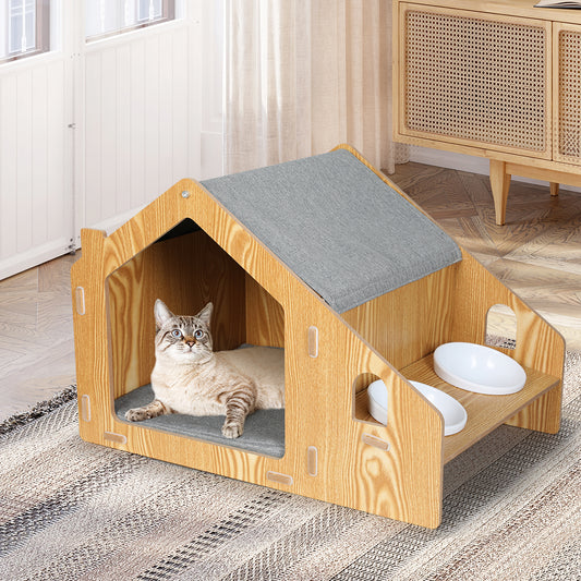 PaWz Wooden Pet House Cat Kennel Elevated-1864184556400283655