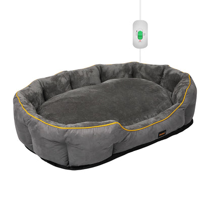 PaWz Electric Pet Heater Bed Heated L Grey Large-1864184526633308160