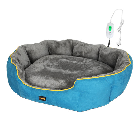 PaWz Electric Pet Heater Bed Heated L Blue Large-1864184526494896128
