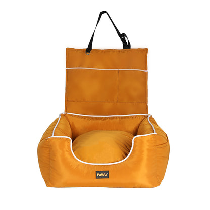 PaWz Pet Car Seat Travel Safety Carrier Orange-1864184546392674305