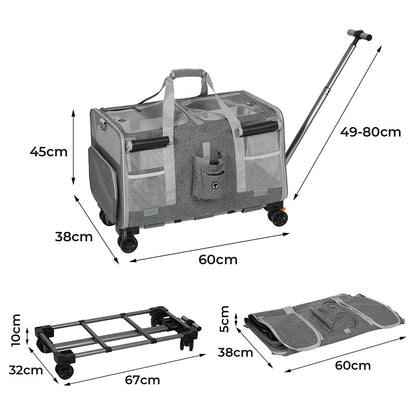 Pawz Pet Carrier 4 Wheel Portable Rolling Foldable-1894516808162086914