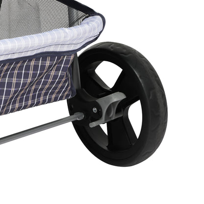 PaWz Large Pet Stroller Dog Cat Carrier Plaid-1864184623995686915