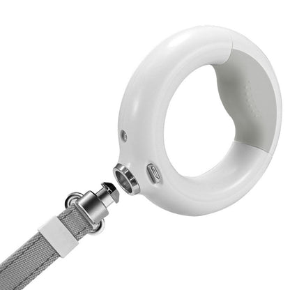 PaWz GlowLead in white – side profile showing LED ring and nylon leash attachment