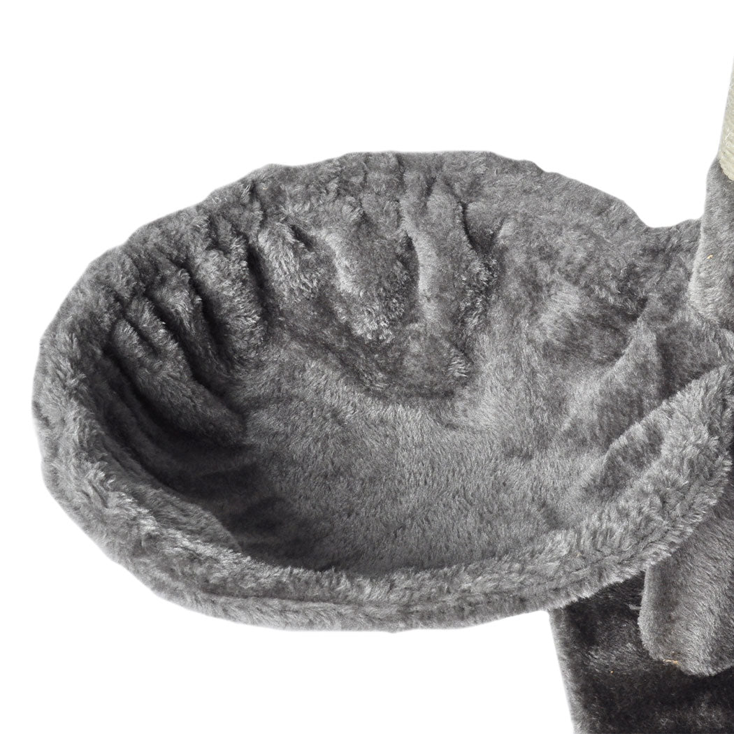 Overhead cradle detail on PaWz FortPlush in grey, lined with soft plush for cat naps